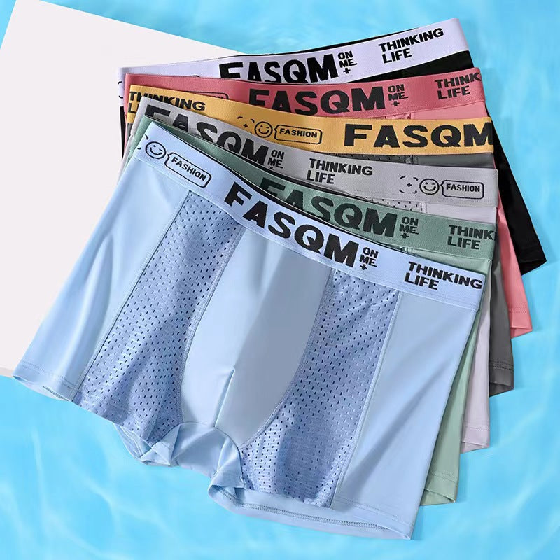 Calzoncillos bóxer para hombre confeccionados en malla Air Mesh Ice Silk. Elásticos, cómodos y transpirables.