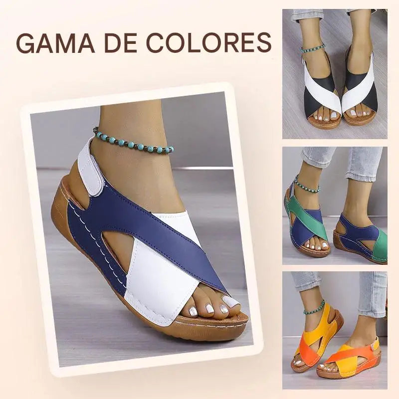 Sandalias ortopédicas de tacón inclinado ultra cómodas