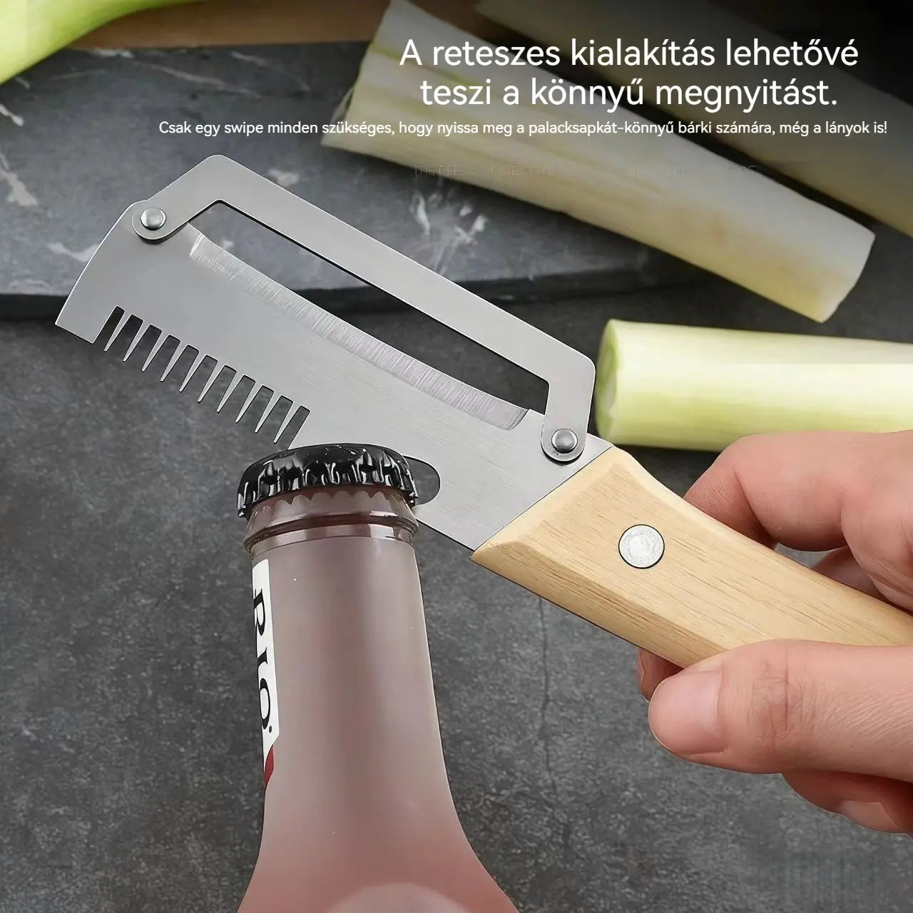 ✅【Vegyél 1-et, kapsz 1-et ingyen】🧅🔪 3 az 1-ben többfunkciós konyhai hámozó: hámoz, vág és üvegkupakot nyit! 🔥