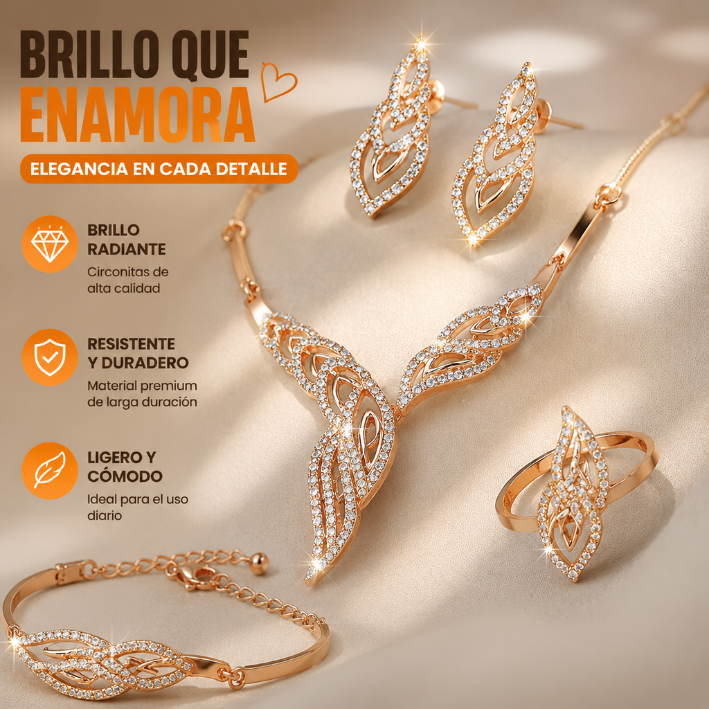 💖🔥【Anillo + Pulsera + Pendientes + Collar】✨Conjunto de joyas de estilo bohemio, creativo y único, de estilo minimalista.
