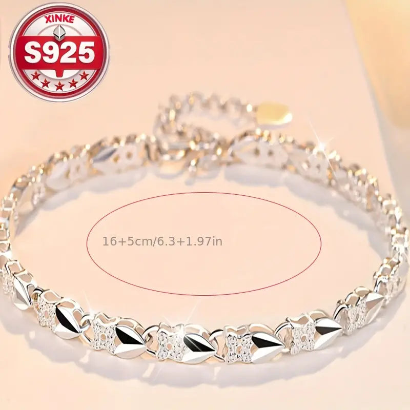 Love New Fashion Pulsera de plata 925 con un trébol de cuatro hojas para mujer