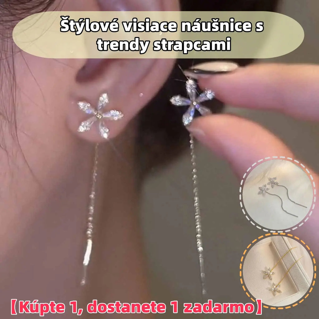 Elegantní a stylové náušnice s přívěskem a střapcem