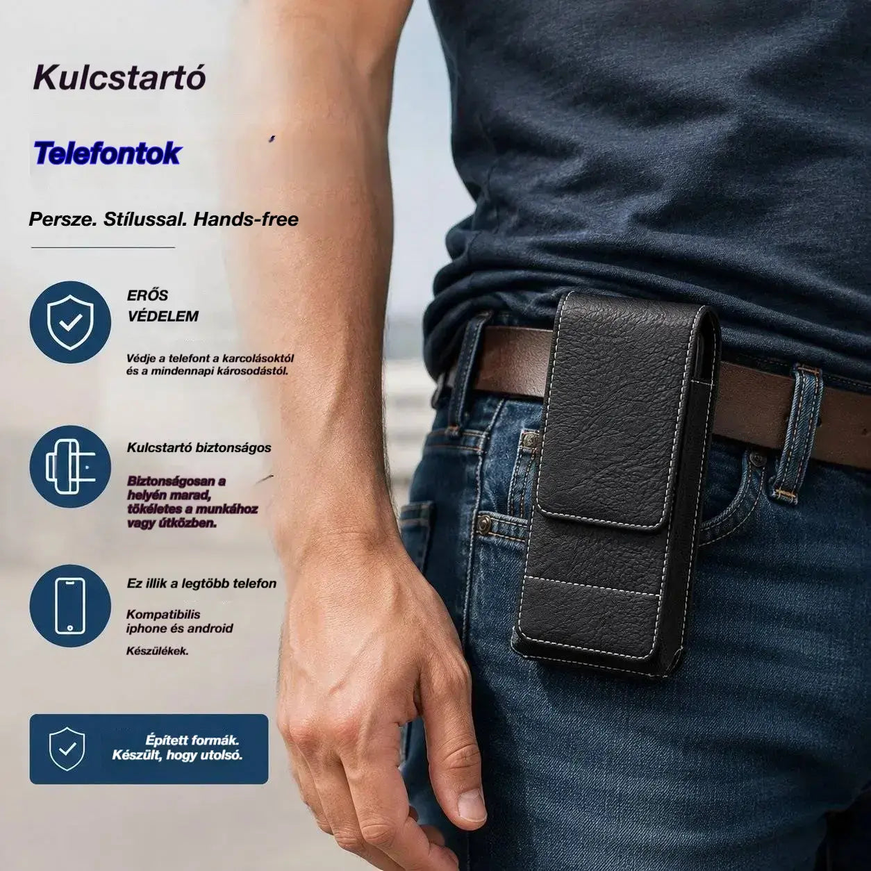 🔥 Mobiltelefontok övcsipesszel – mágneses záródású, tartós és kártyatartóval