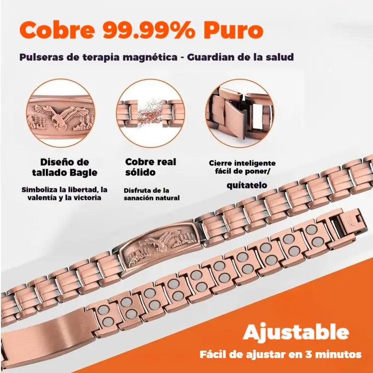 🔥【Pulsera + Collar】Pulsera magnética para hombre con diseño de águila