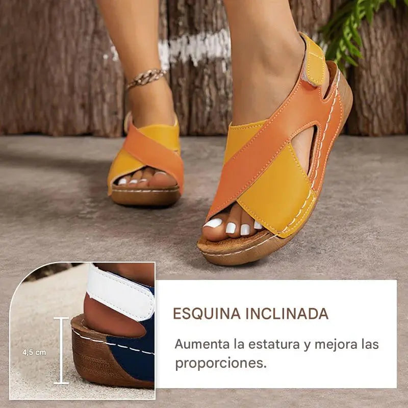 Sandalias ortopédicas de tacón inclinado ultra cómodas