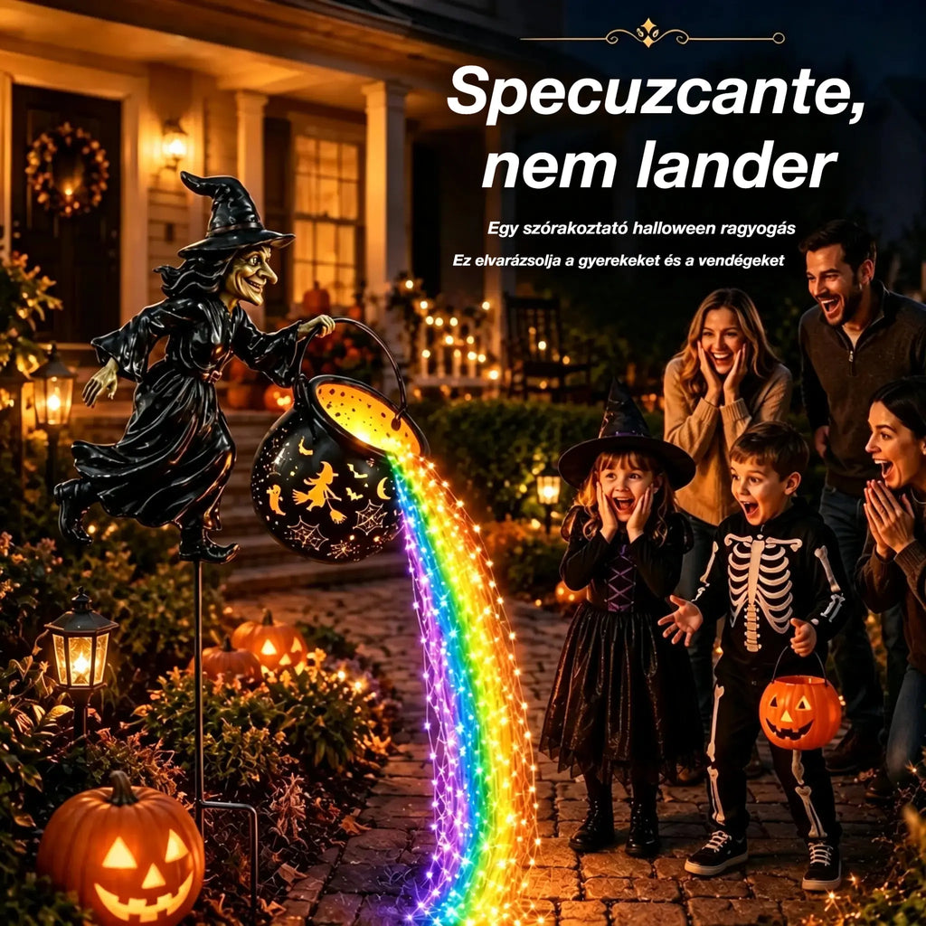 🧙‍♀️🎃 Boszorkányüst Kerti Lámpa LED Fénnyel – Lenyűgöző Kültéri Dekorációk 🔮✨