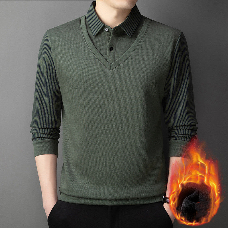 👔【M-4XL】Stílusos és sokoldalú, kétrészes férfi ing szett, tökéletes a változó évszakokhoz, és melegen tart ősszel és télen.