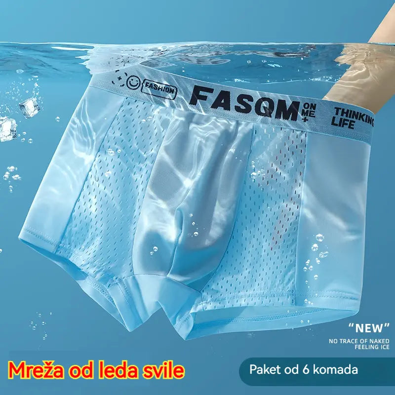 Calzoncillos bóxer para hombre confeccionados en malla Air Mesh Ice Silk. Elásticos, cómodos y transpirables.