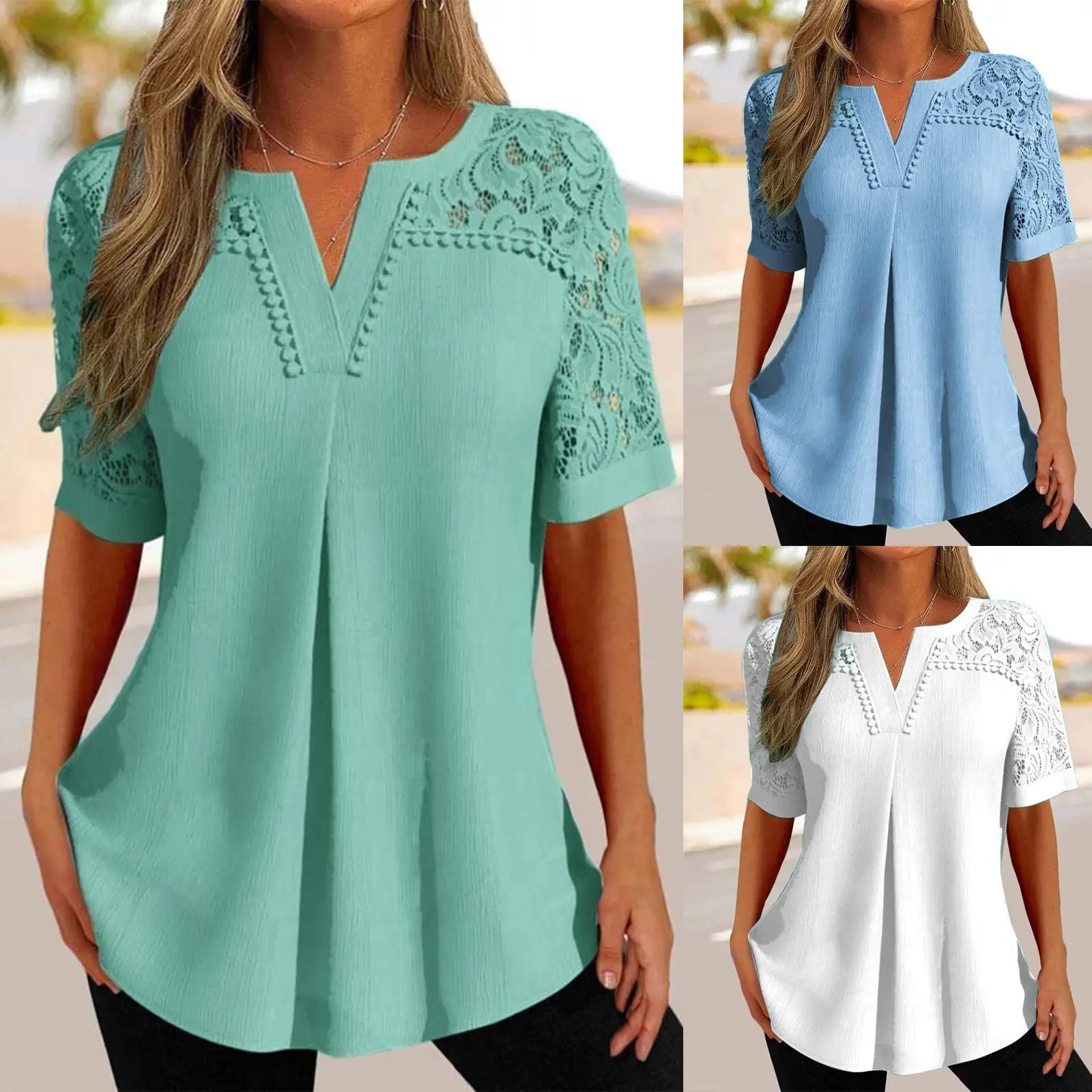 【S-6XL】Nové dámske čipkované tričko s krátkym rukávom 2026