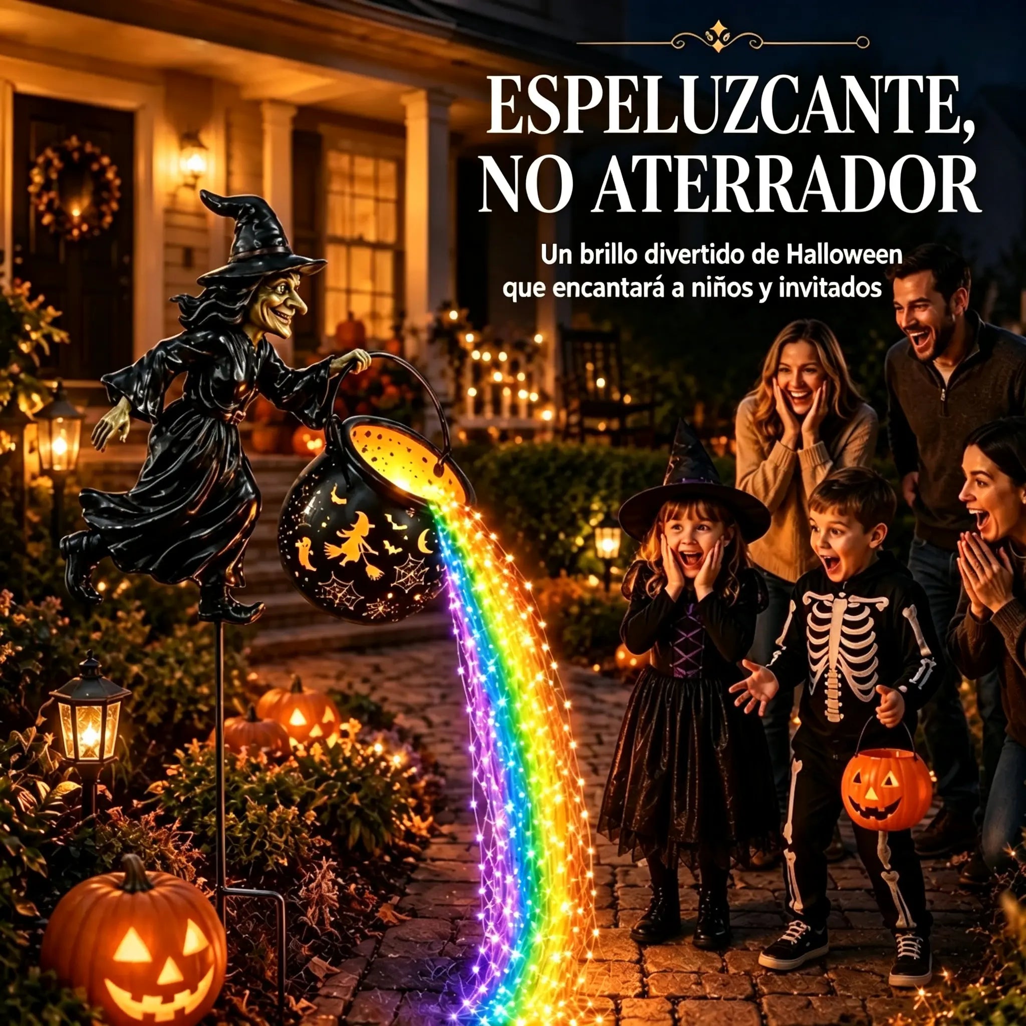 🧙‍♀️🎃 Zahradní lampa Čarodějnický kotel s LED světlem – Úžasná venkovní dekorace 🔮✨