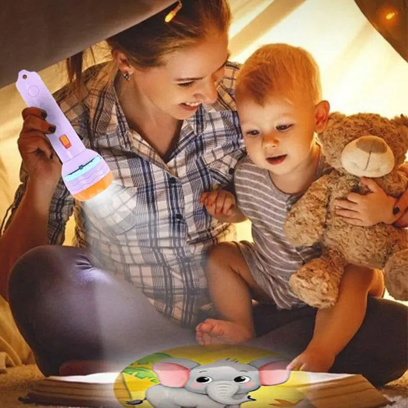 🥳💞 Több mint 50 000 eladott darab! 🔦 Gyerek Projektoros Zseblámpa – 24 minta, optikai interakció. A lágy fény védi a szemet. 🌙💤
