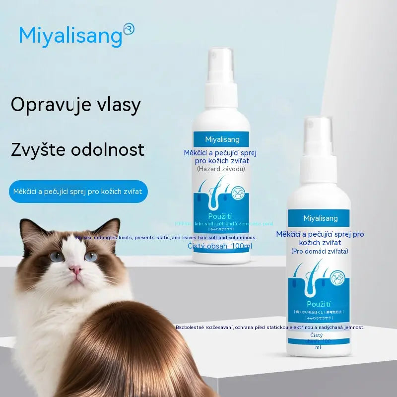 🐶🐱Jemný rozčesávací sprej pro domácí zvířata na zacuchanou srst