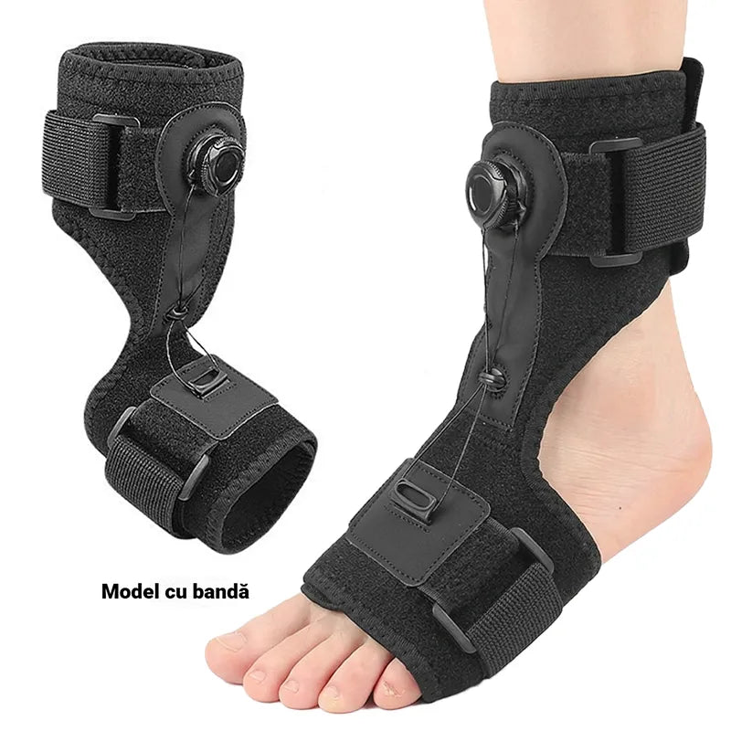 【2 kosa】Medicinska ortoza za padajoče stopalo in plantarni fasciitis, z vrtljivim nastavitvenim gumbom in aluminijasto oporo, za dnevno in nočno uporabo