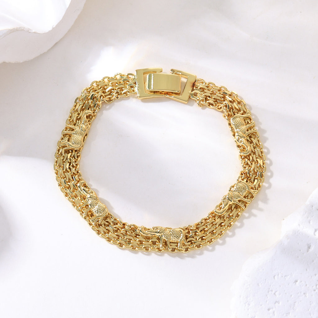 📿 OFERTA LIMITOWANA CZASOWO: 50% ZNIŻKI! 🌀 Bransoletka boho z zawieszkami i słoniem przynoszącym szczęście: symboliczne zawieszki, regulowany szlif, pozłacana i dostępna w 7 stylach ✨