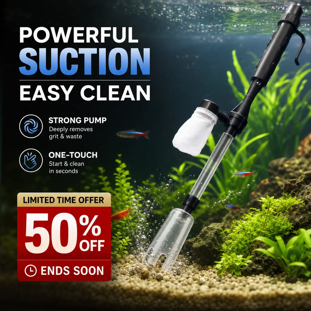 🐠Elektrický čistič akvarijního substrátu s nastavitelnou délkou hadice pro snadné čištění - vhodný pro všechna akvária🧹🐟