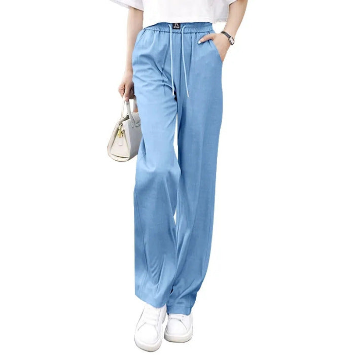 👖❤️🔥【50% Promocji】【40-100 kg】2026 nowe wysokiej jakości miękkie, swobodne spodnie z drapowaniem.Uczucie chłodzenia dzięki lodowemu jedwabiowi, efekt wyszczuplający z ograniczeniem wzrostu