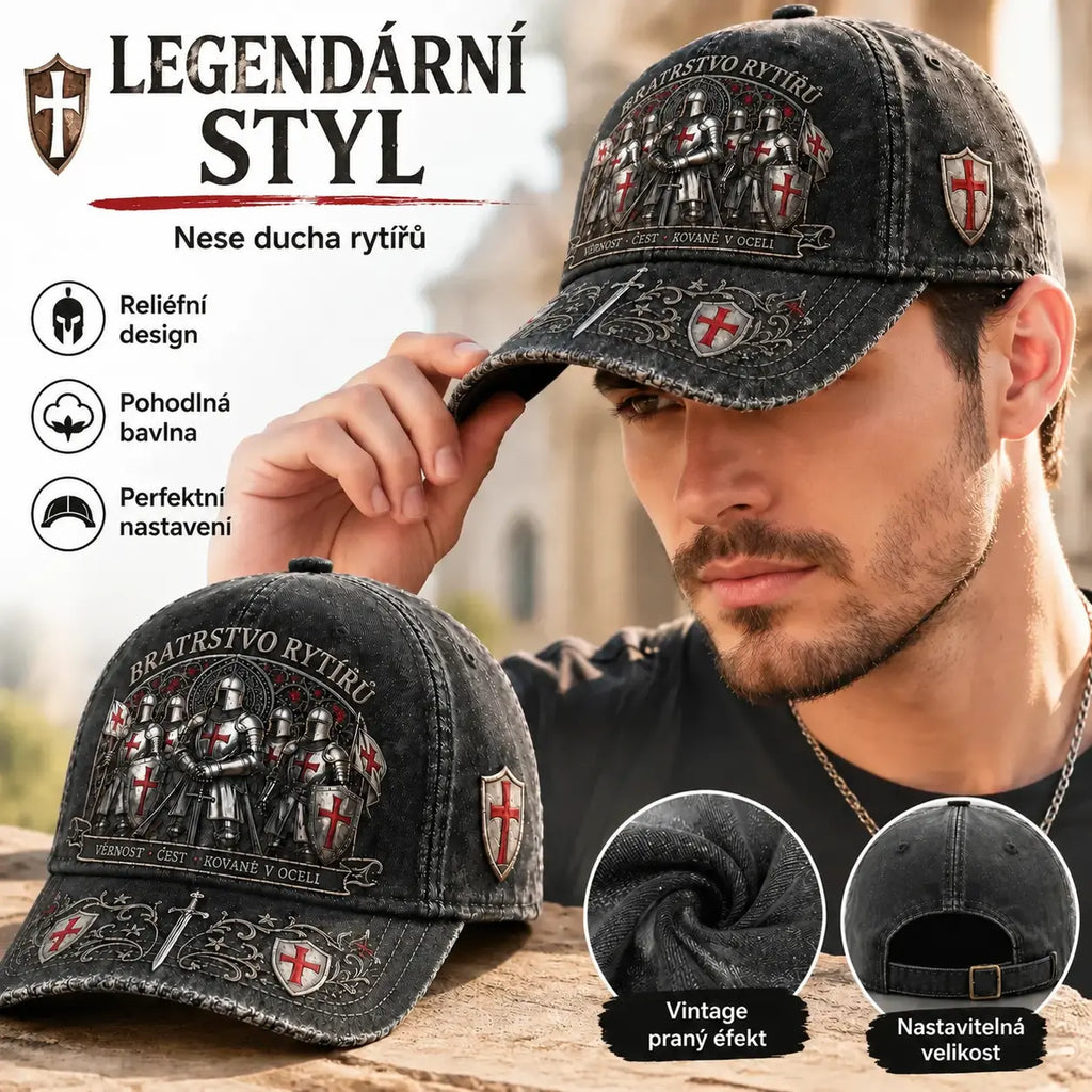 🛡️🧢 Baseballová čepice Guardian Knight, nastavitelná, prodyšná a s ochranou proti slunci.