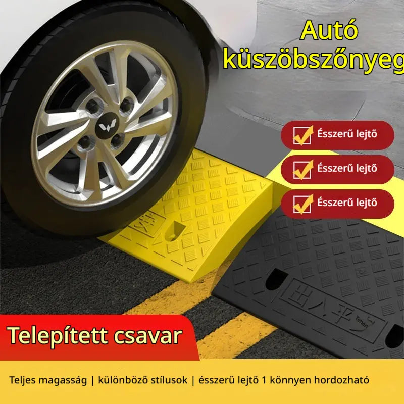 🚗🚲 Könnyű Garázsbejáró Terelő Rampa – Zökkenőmentes Átmenet Járműveknek, Kerekesszékeknek és Bicikliknek, Időjárásálló ♿✨