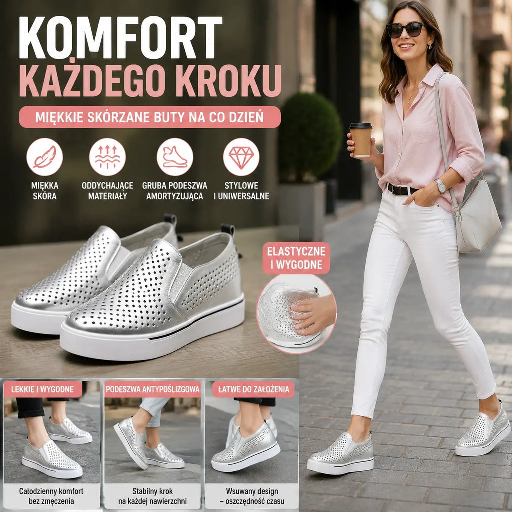 🔥【34-41】🔥Dámské ležérní boty léto 2026 z měkké kůže s tlustou podrážkou