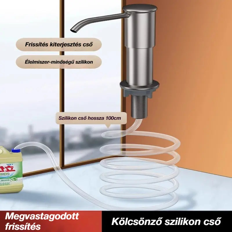 Fürdőszobai mosdó szappanadagoló hosszabbító csőkészlet