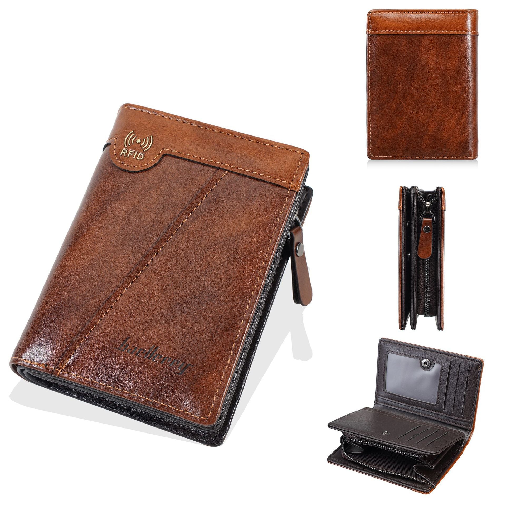 ✨Nová prémiová pánská peněženka retro stylu na zip s RFID ochranou proti krádeži.
