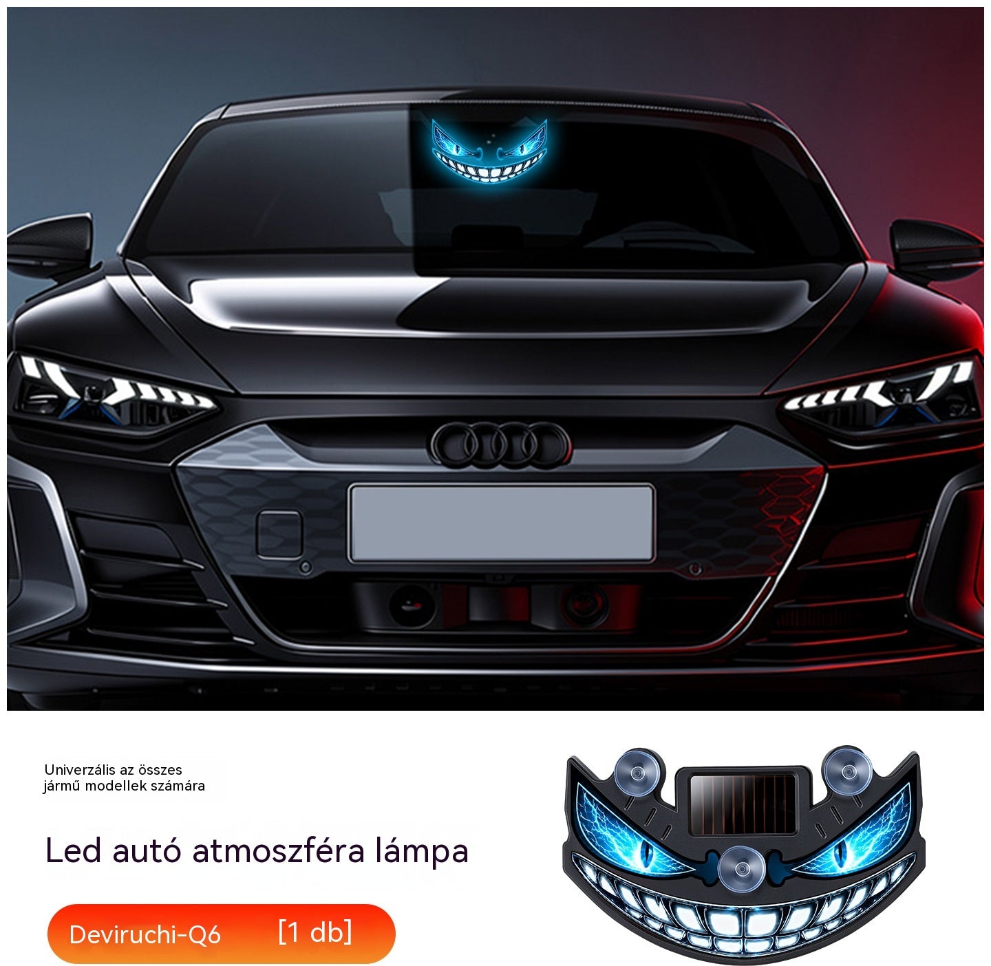 🚗🚗LED Ördög Autódekorációs Világítások, Napelemes Hangulatvilágítás