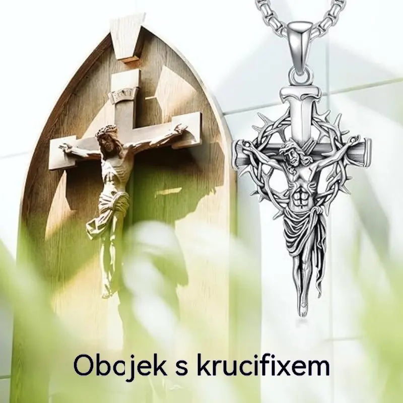 2 sztuki 99 zł🔥Naszyjnik z aureolą z krzyża i cierni