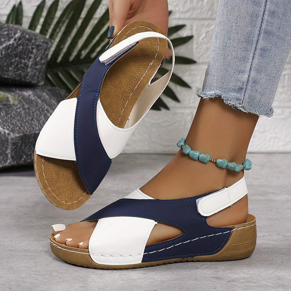 Sandalias ortopédicas de tacón inclinado ultra cómodas