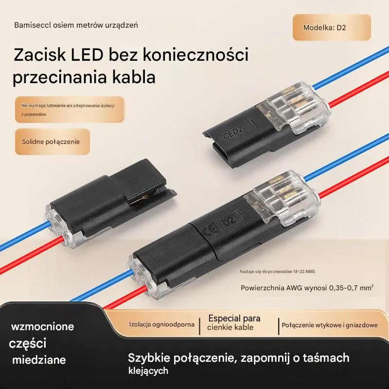 🥳 50% zniżki! ⏰ 【1000 sztuk w magazynie】Złącze kablowe bez zdejmowania izolacji, z blokadą klamrową, bezpiecznym zamknięciem i powłoką antypoślizgową ⚡️