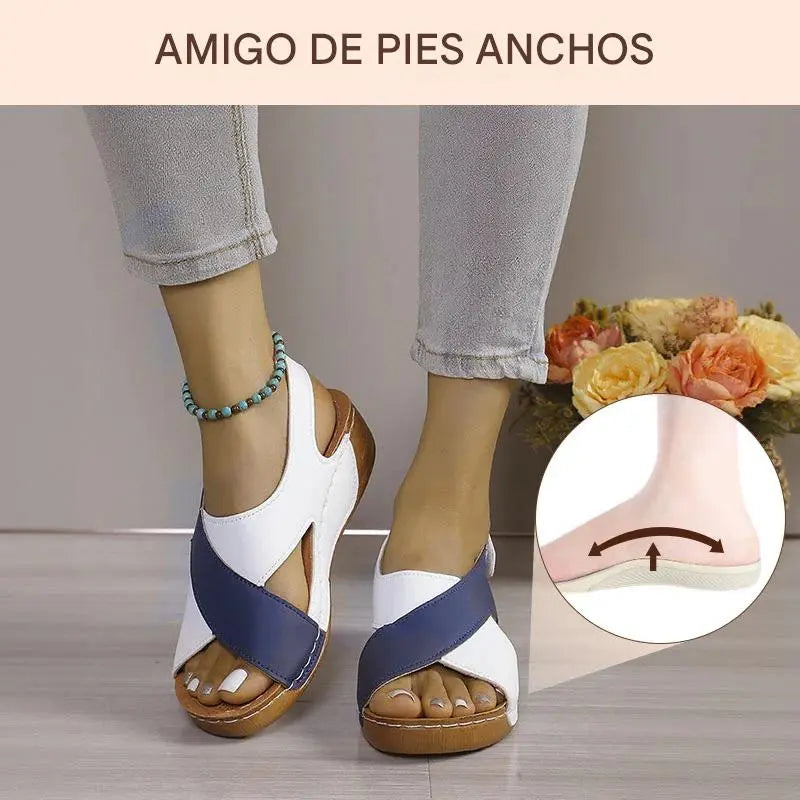 Sandalias ortopédicas de tacón inclinado ultra cómodas