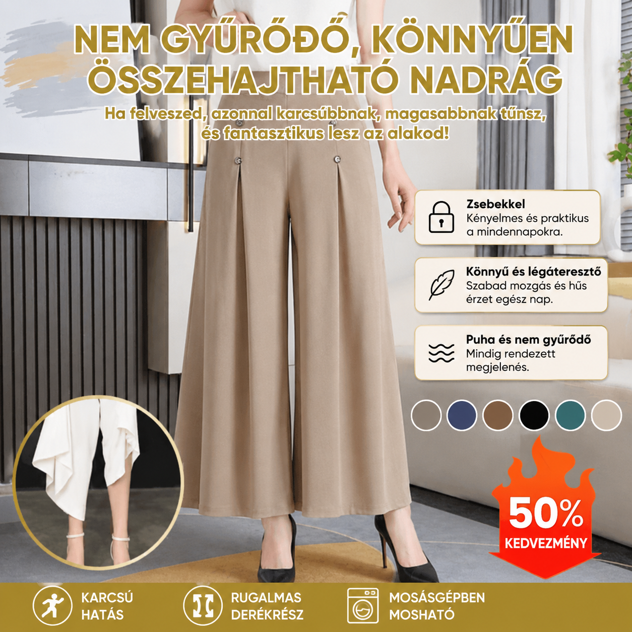 【M–5XL】Női magas derekú, bőszárú szoknya – tavaszi és nyári stílus