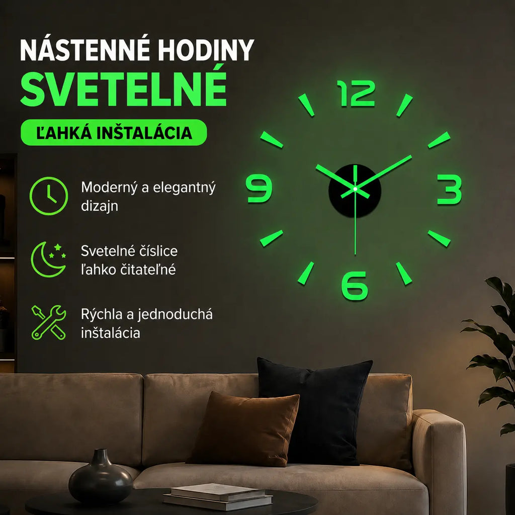 🕑✨3D podsvietené akrylové nástenné hodiny - nie je potrebné vŕtanie (vyžaduje sa vlastná montáž)