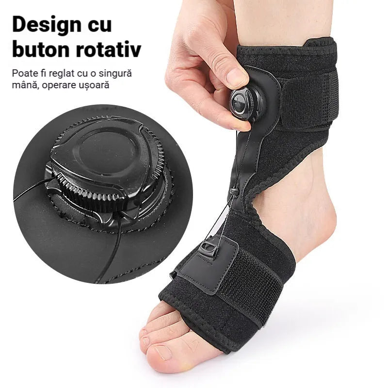 【2 kosa】Medicinska ortoza za padajoče stopalo in plantarni fasciitis, z vrtljivim nastavitvenim gumbom in aluminijasto oporo, za dnevno in nočno uporabo