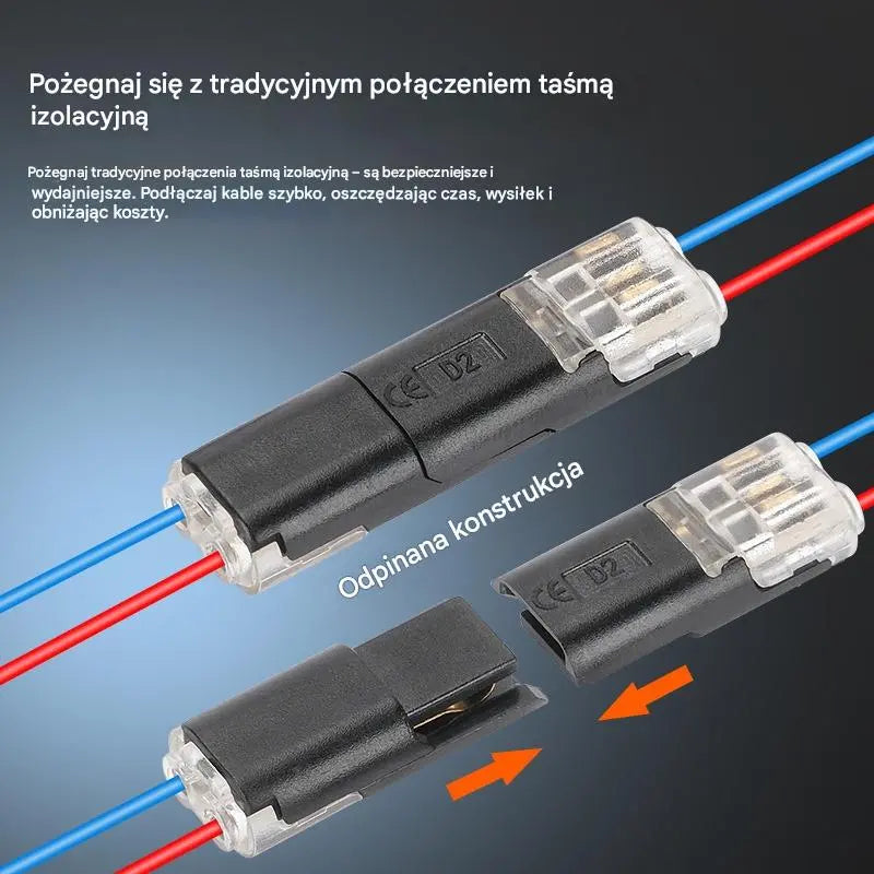 🥳 50% zniżki! ⏰ 【1000 sztuk w magazynie】Złącze kablowe bez zdejmowania izolacji, z blokadą klamrową, bezpiecznym zamknięciem i powłoką antypoślizgową ⚡️
