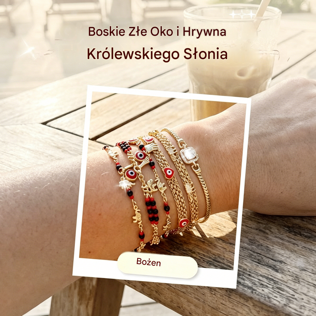 📿 OFERTA LIMITOWANA CZASOWO: 50% ZNIŻKI! 🌀 Bransoletka boho z zawieszkami i słoniem przynoszącym szczęście: symboliczne zawieszki, regulowany szlif, pozłacana i dostępna w 7 stylach ✨