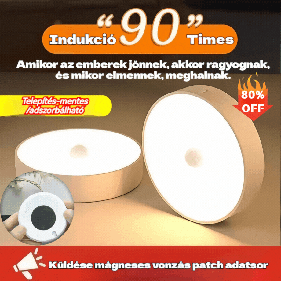 Intelligens LED lámpa emberi test indukciójával, kényelmes és praktikus töltés