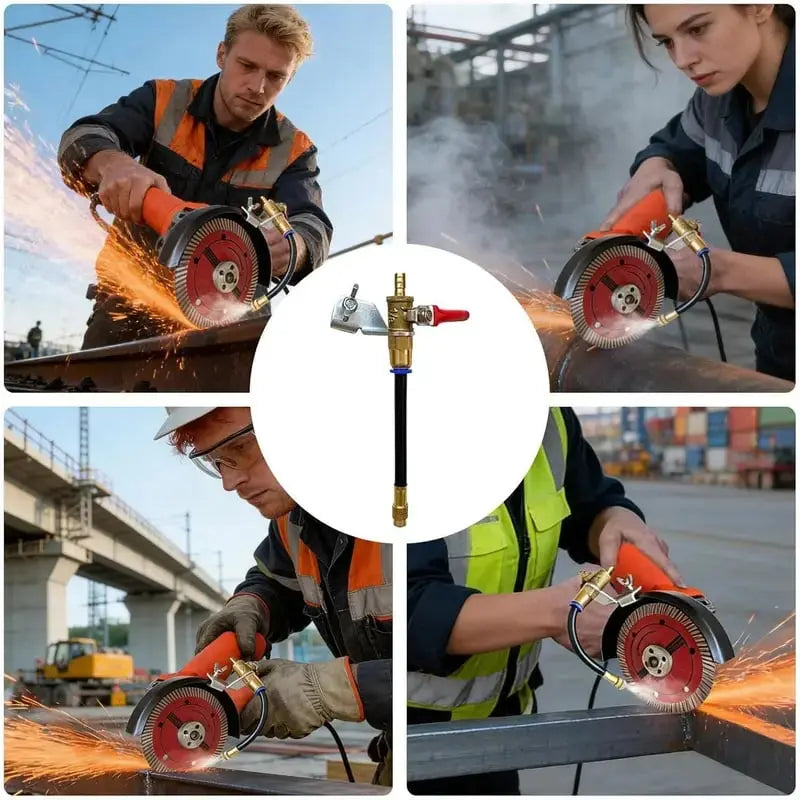 🛠️Sarokcsiszoló portalanító vízpermetezővel