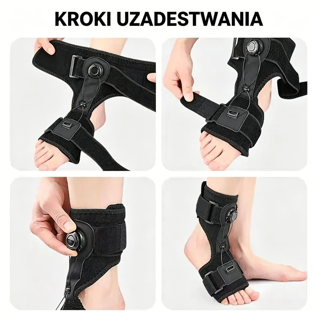 【2 szt.】Orteza na Opadającą Stopę – Regulacja Pokrętłem, Stabilizacja i Komfort 24/7
