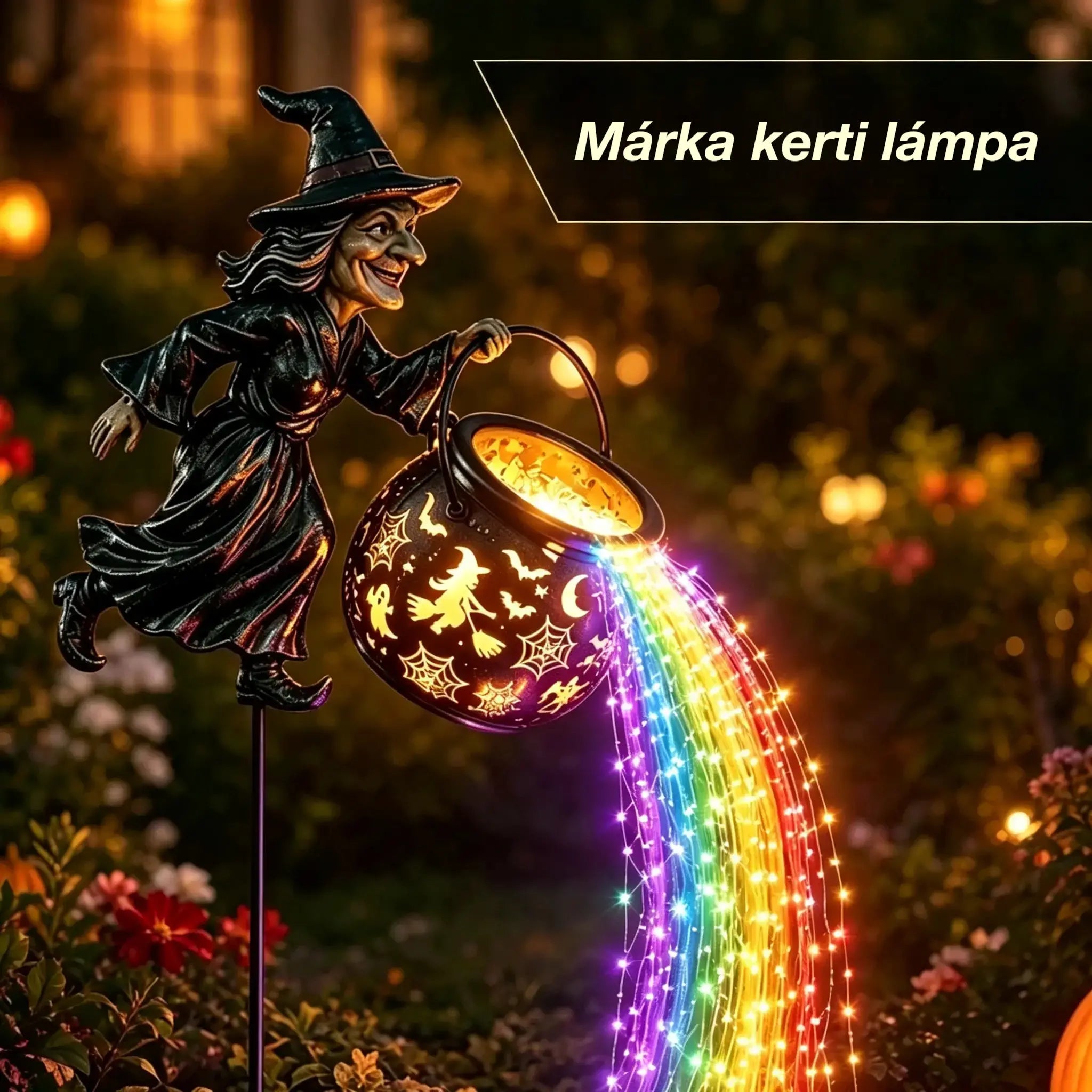 🧙‍♀️🎃 Boszorkányüst Kerti Lámpa LED Fénnyel – Lenyűgöző Kültéri Dekorációk 🔮✨