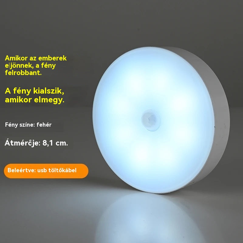 Intelligens LED lámpa emberi test indukciójával, kényelmes és praktikus töltés