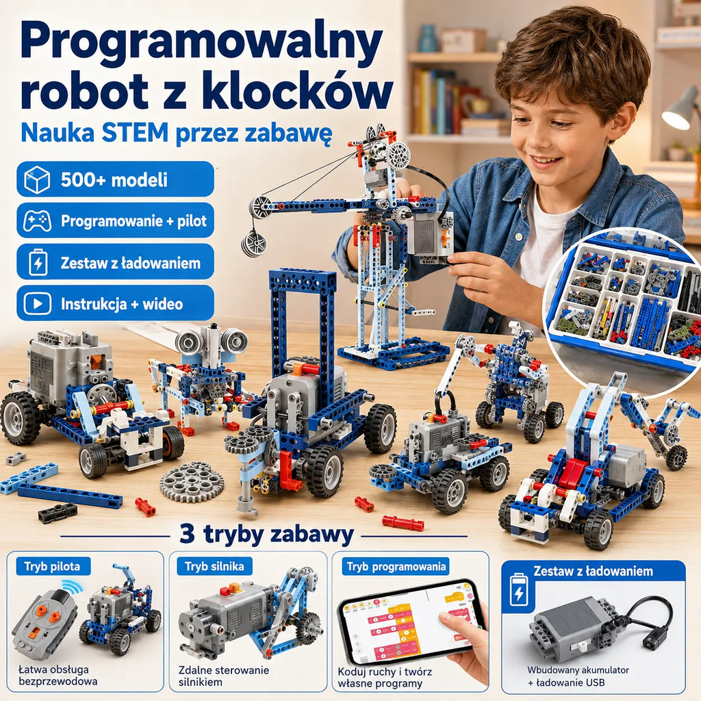 1 szt. 149 zł🤖🧩【Ograniczona zniżka 50%】Zestaw LEGO Electric Robot Construction dla dzieci