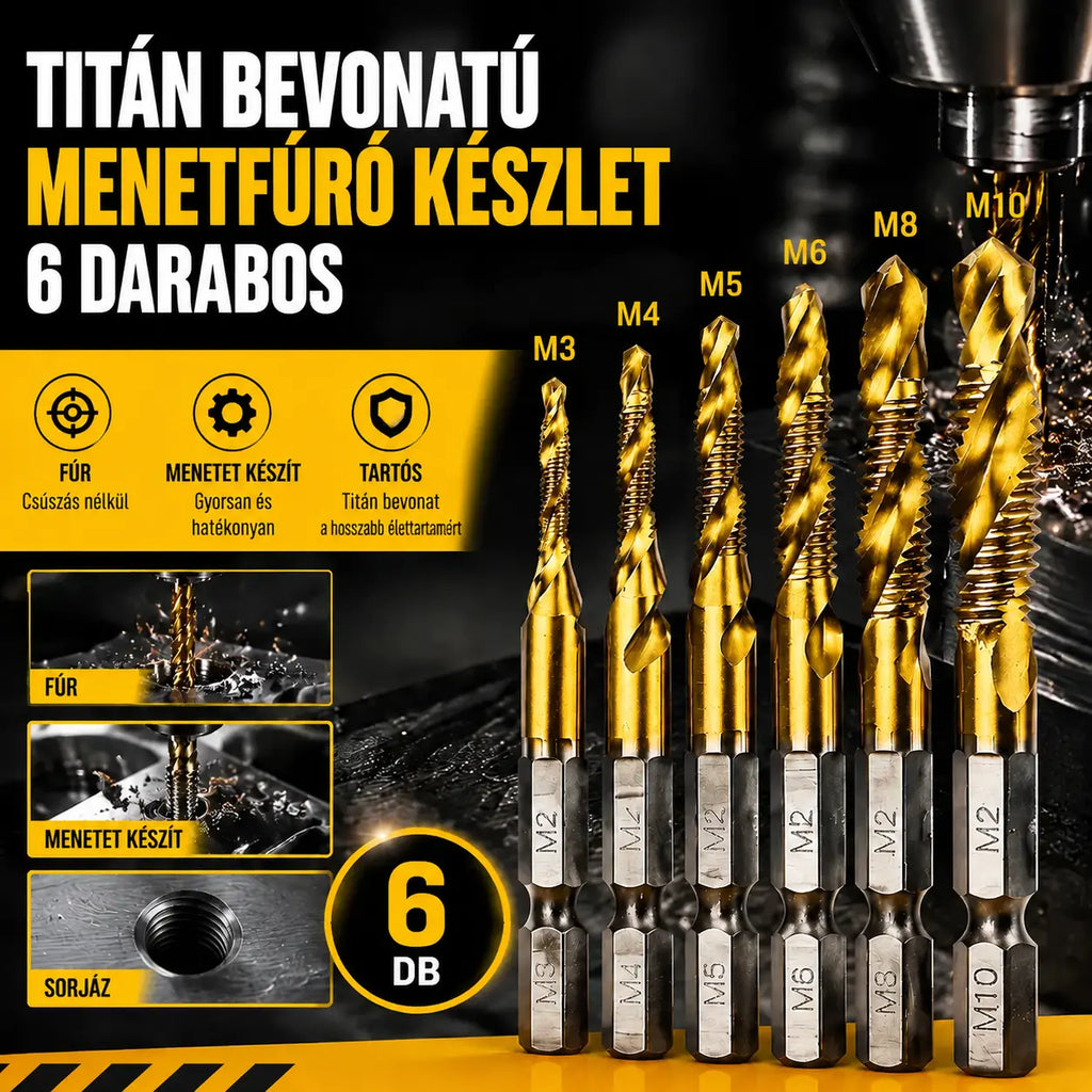 🔥【45% OFF】【6 darabos készlet】🧰🔩Multifunkciós fúrófej-készlet