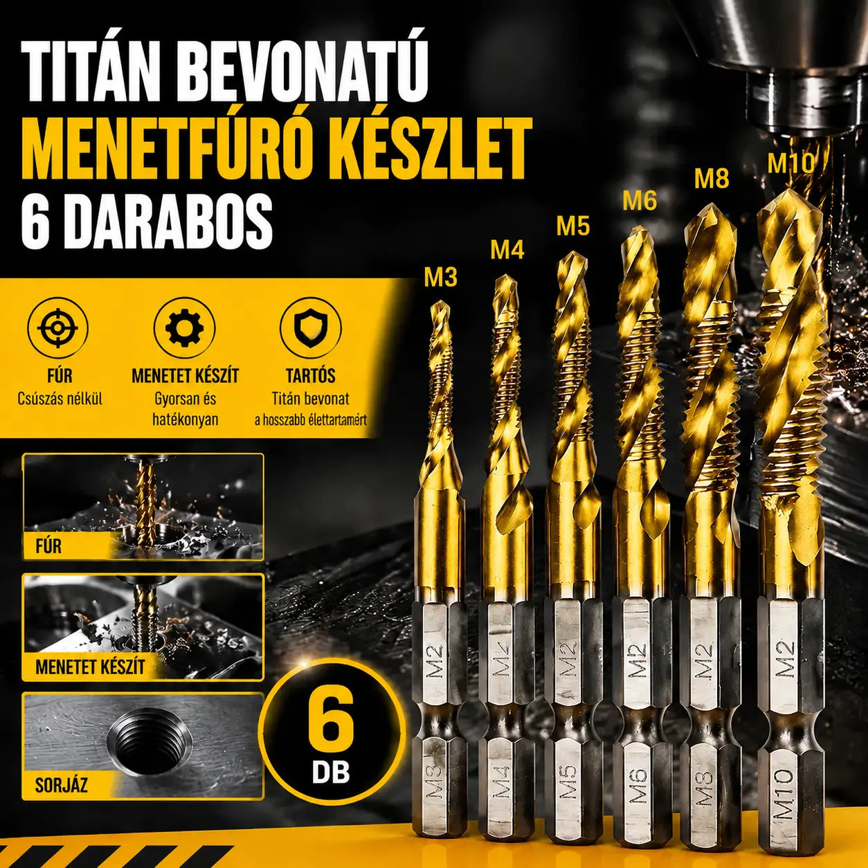 🔥【45% OFF】【6 darabos készlet】🧰🔩Multifunkciós fúrófej-készlet