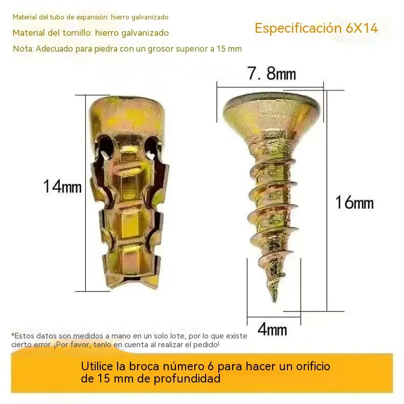 🛠️【100 pares】🔩 Kit de anclajes autoperforantes para paneles de yeso con tornillos 🧱 – Accesorios de montaje en pared fáciles de instalar