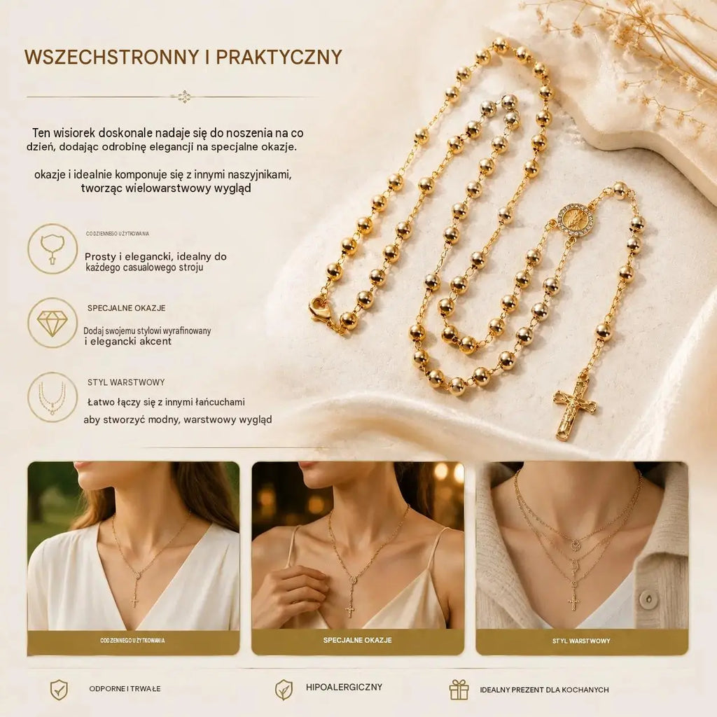 🎁👼Wisiorek z krzyżem Matki Bożej z Guadalupe